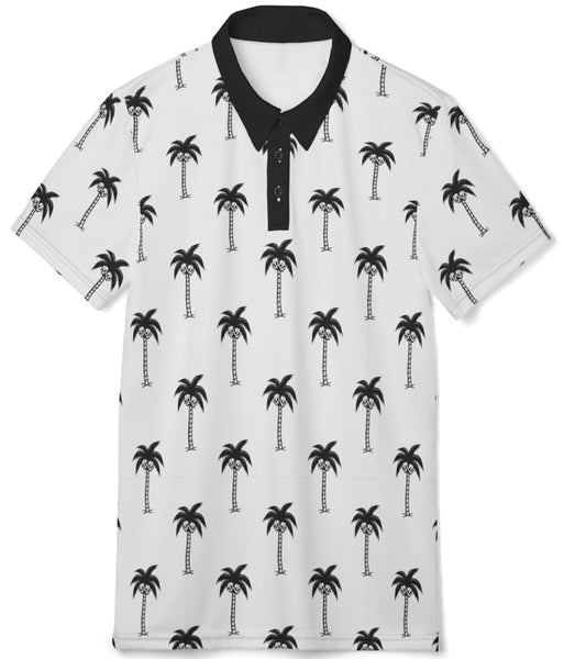 Tropical Skull Palm Golf Polo Shirt