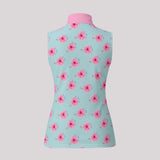 Hibiscus Summer Women's Sleeveless Zip Polo